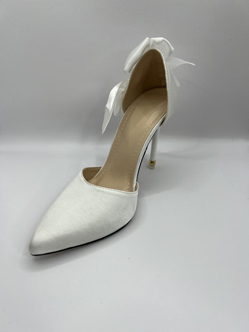 Product Introduction of N53 Giày cao gót gắn nơ lụa xoàn chéo , gót ngọc cao 9cm Shoes Nữ ( lùi 1sz ) 18