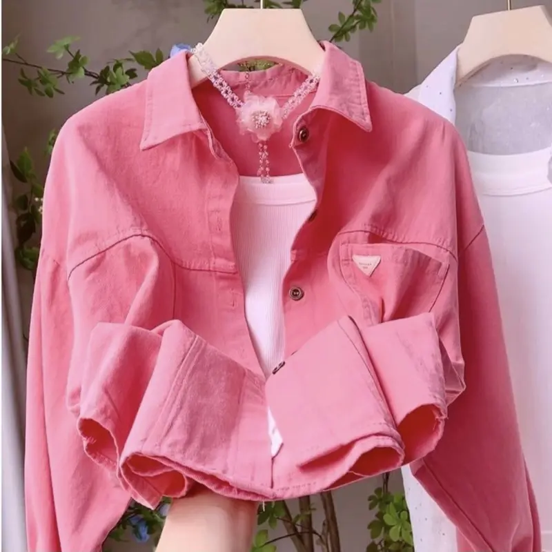 Áo Khoác Cotton Dệt Kim Ngắn, Cỡ Nhỏ Màu Pastel, Dáng Rộng Vừa Vặn, Áo Khoác Thường Ngày Thích Hợp Cho Mùa Xuân Và Mùa Thu, Hàng Mới Về 2024, Dành Cho Nữ 0