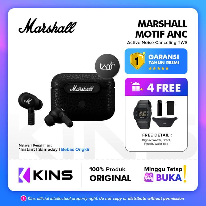 Gambar Marshall Motif ANC True Wireless Earphones - Garansi Resmi TAM dari KINS Indonesia Kota Administrasi Jakarta Barat Tokopedia