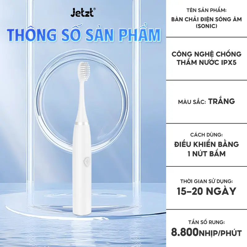 [DEAL QUÀ TẶNG - KHÔNG BÁN - HN] Bàn chải điện chống nước cao cấp Jetzt B7 5