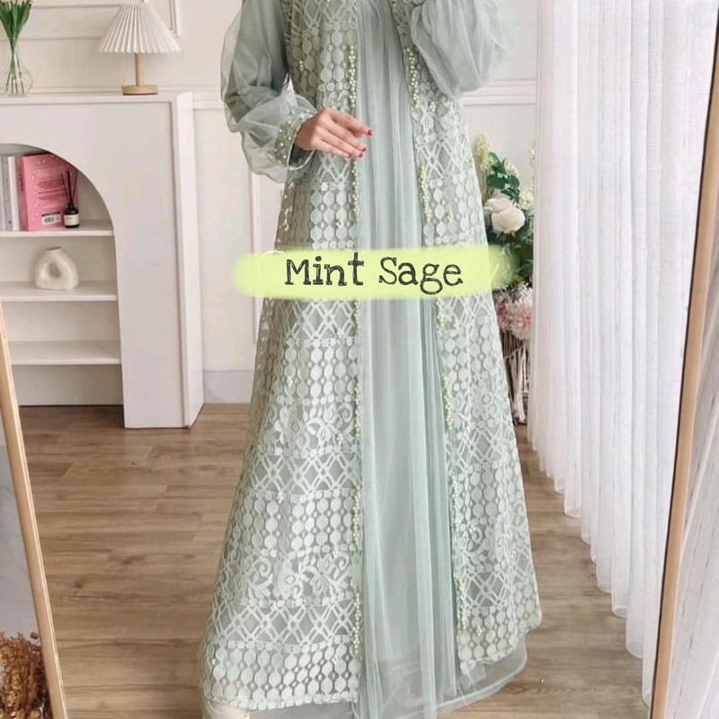 HARVA BRUKAT DRESS / DRESS  PESTA /  DRESS KONDANGAN / DRESS SERAGAMAN 1