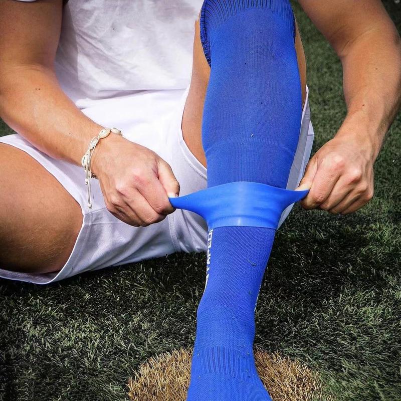 Product Introduction of Football socks grip ที่รัดสนับแข้ง Sport ออกกำลังกาย กีฬา ถุงเท้า ถุงเท้านักตะกร้อ ไหมไนลอน sock ถุงเท้ากันลื่น ฟุตบอลและฟุตซอล ไพลินบลู ข้อ เท้า ฟุตบอล 9