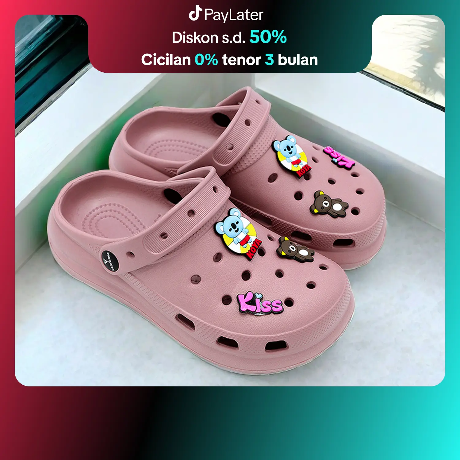 Comanier Wanita Fashion Biasa Dalam Sandal Nyaman Anti Licin Sepatu Sendal Baim Wedges Platform Wanita