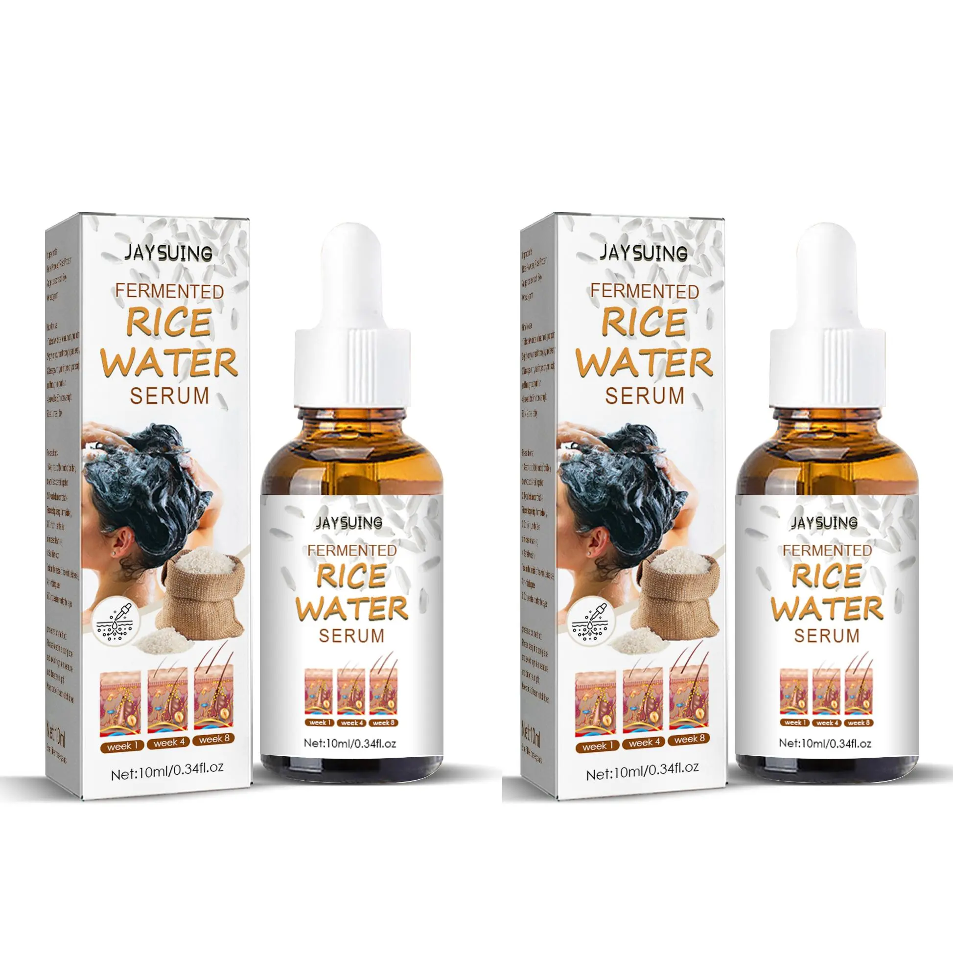Rice Water Hair Serum, 2 Counts/set Moisturizing Hair Oil, Hair Care & Styling Product for Dry & Frizzy Hair, Hair Care Product for Women & Men