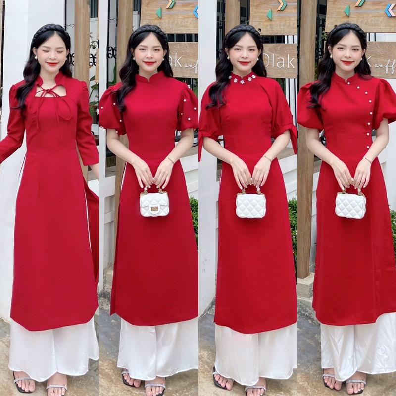 Set áo dài đỏ siêu hot [ Một Mẩu House ]