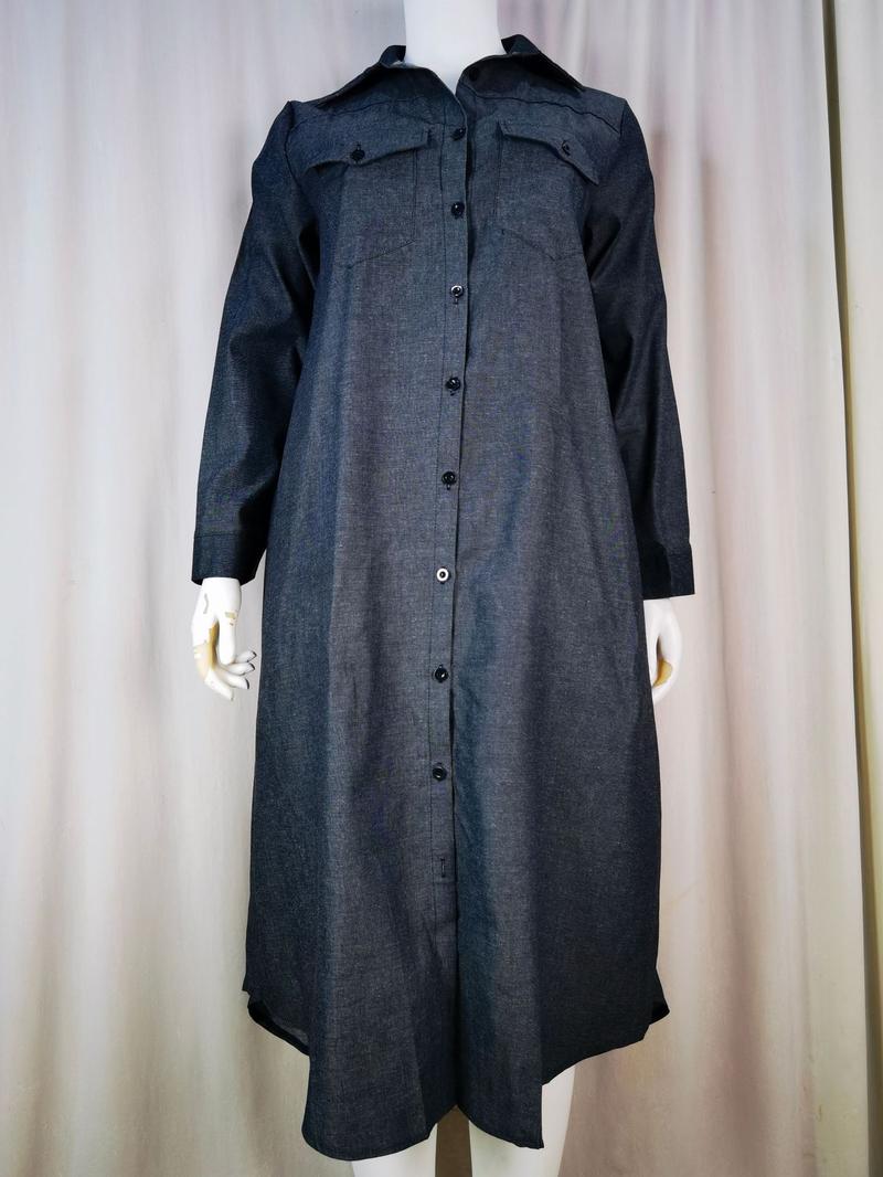 Product Introduction of 2024wish Popular Denim Long Skirts New Blouse Collar Denim Casual Skirt Dress 14