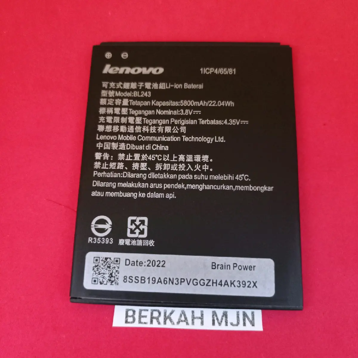 Baterai Lenovo BL243 Lenovo A7000 A7700 A7000 plus A7700 plus K3 Note A5600 batre hp Lenovo BL 243