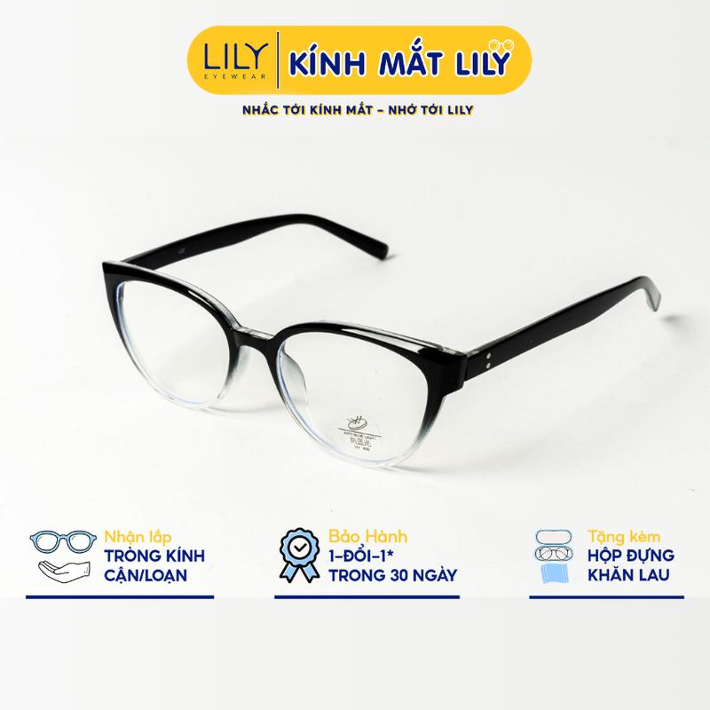 23027 - Gọng kính cận nam nữ LILYEYEWEAR chất liệu nhựa cao cấp chắc chắn màu sắc kiểu dáng thời trang