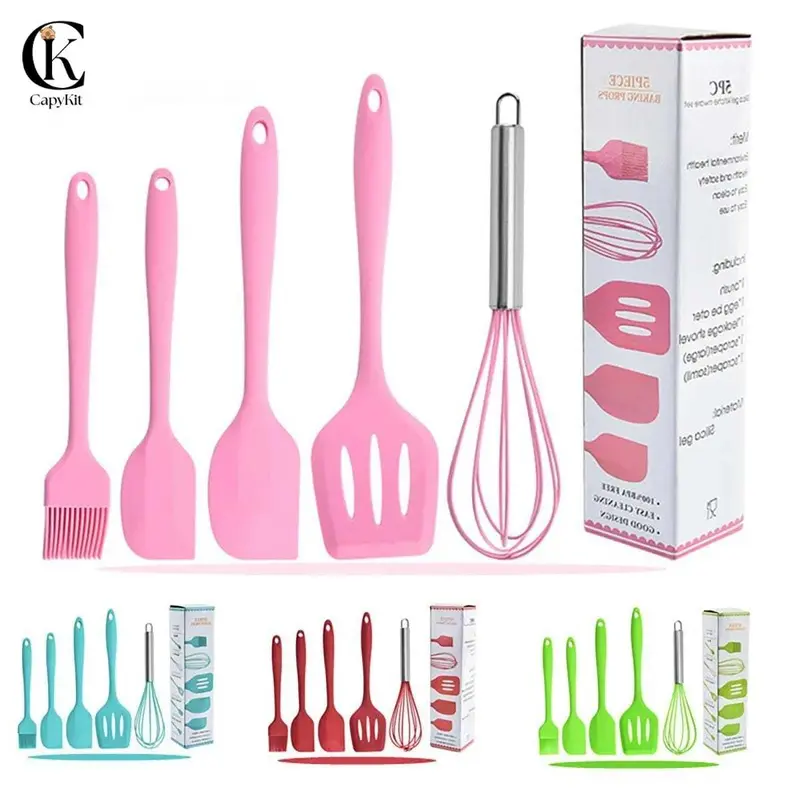 Capykit Spatula Peralatan Masak Sutil Silikon Non Stick Cooking 5 Pcs Kitchenware Spatula Set VS-1808 5