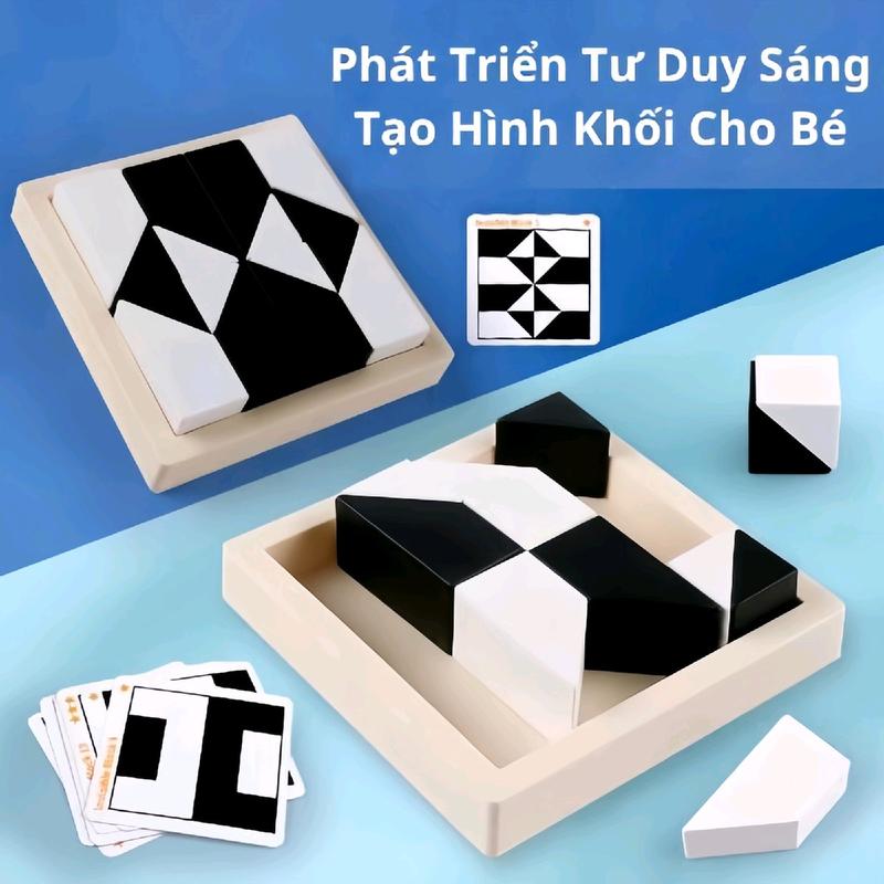 Đồ chơi xếp hình khối xây dựng ẩn bằng gỗ 80 cấp độ, Xếp hình câu đố logic phát triển trí tuệ cho bé,