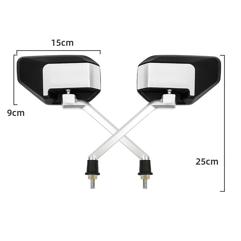 Product Introduction of 1Pair Cool Styling Convex Mirror Motorcycle Mirrors Anti-fall Angle Adjustable Adjustable Mirrors Broad Vision Wing Mirrors Universal 12