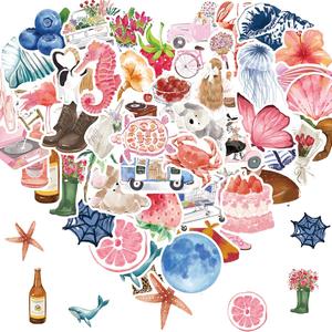 Pegatinas Decorativas Impermeables, Autoadhesivas y Coloridas, 50 piezas/set, Pegatina Decorativa para Tarjetas de Felicitación, Botellas de Agua, Laptops, Teléfonos, Adornos