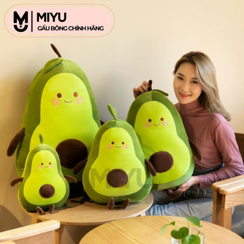 Gấu Bông Bơ Tròn MIYU - Quả Bơ Xanh Đáng Yêu - Thú Nhồi Bông Cao Cấp - Thú Bông Chất Vải Siêu Mịn - An Toàn Với Trẻ Em 1