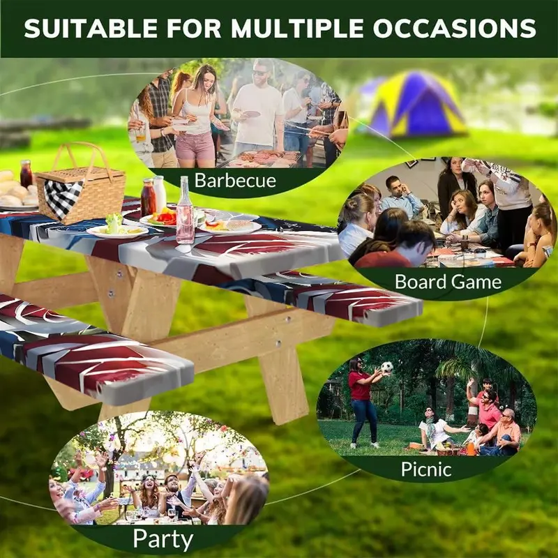Outdoor Table Bench Set, Picnic Table Bench Set, Decorative Design Enhances Any Setting, Easy Care Long-lasting Elegance 4