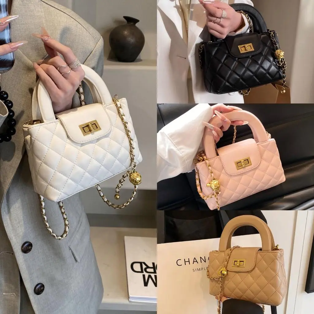 Túi xách nữ họa tiết kẻ ô trám phối dây xích đeo chéo sang chảnh đi tiệc 3108 shop TX10