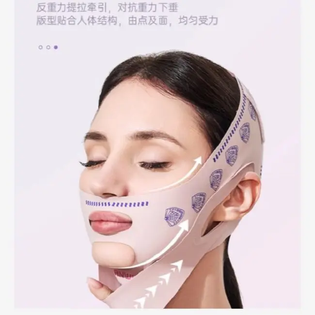 Face-Sculpting V-Shaped Lifting Bandage, Tightening Full Face Contouring, Improving Nasolabial Folds and Double Chin, Sleep Mask with 360° High-Rebound Design for V-Shaped Face