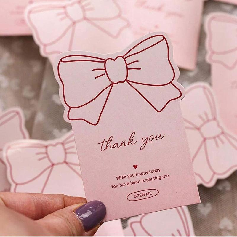 Bowknot Design Thank You Sticker, 5/10/15pcs Gift Wrapping Sealing Sticker, Gift Packaging Decorative Sticker for Wedding, Bridal Shower, Graduation, Party 2