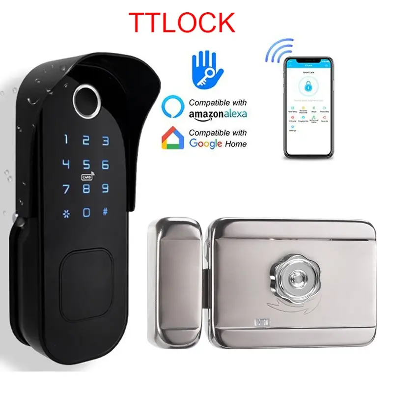 WiFi Smart Lock with TT Lock APP, Fingerprint, Card, and Key Unlock ...