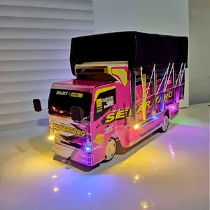 Truk Oleng Full Variasi Lampu LED & Terpal - Bahan Triplek+PVC Awet Berkualitas"