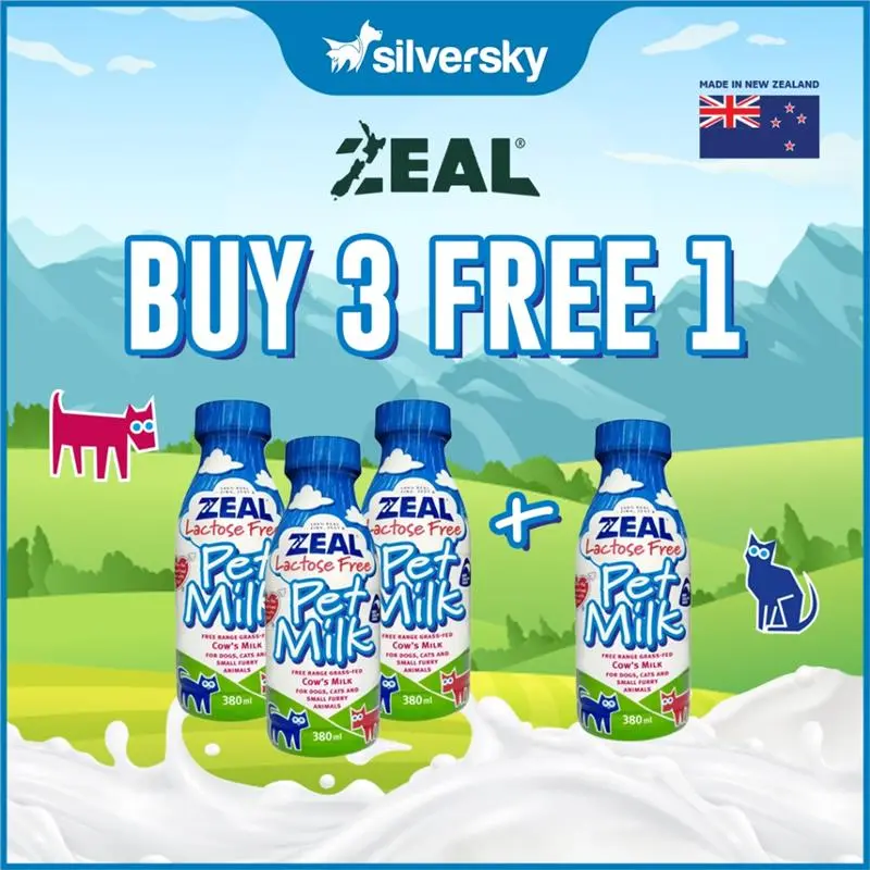 Original Product *BUY 3 FREE 1* Zeal Milk For Dogs & Cats | New Zealand Cows' Milk | Lactose Free | With Taurine Dairy Calcium Protein Milky