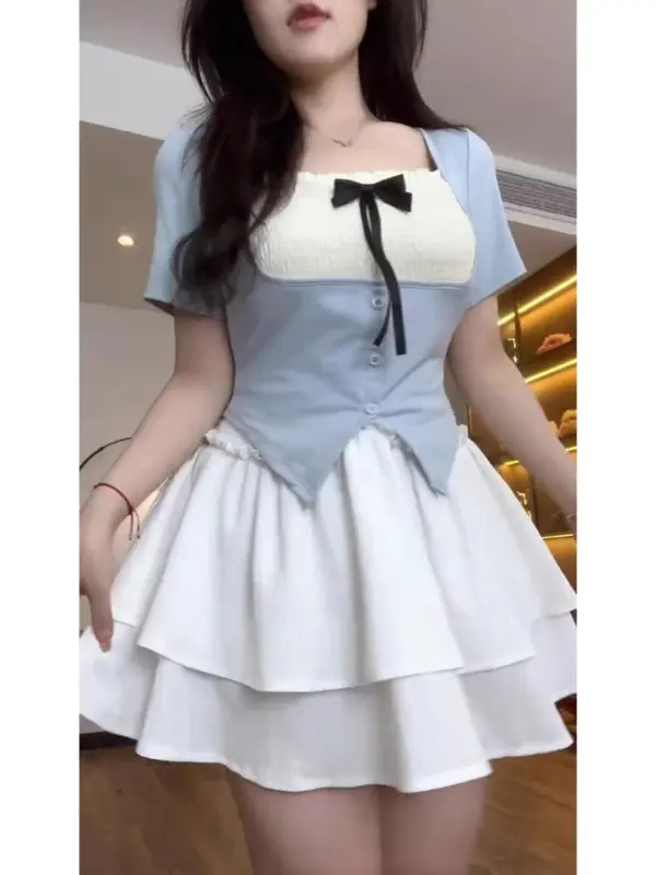 Áo thun nữ có nơ xinh xắn baby tee co giãn dáng ôm body siêu xinh_daubigsize 3