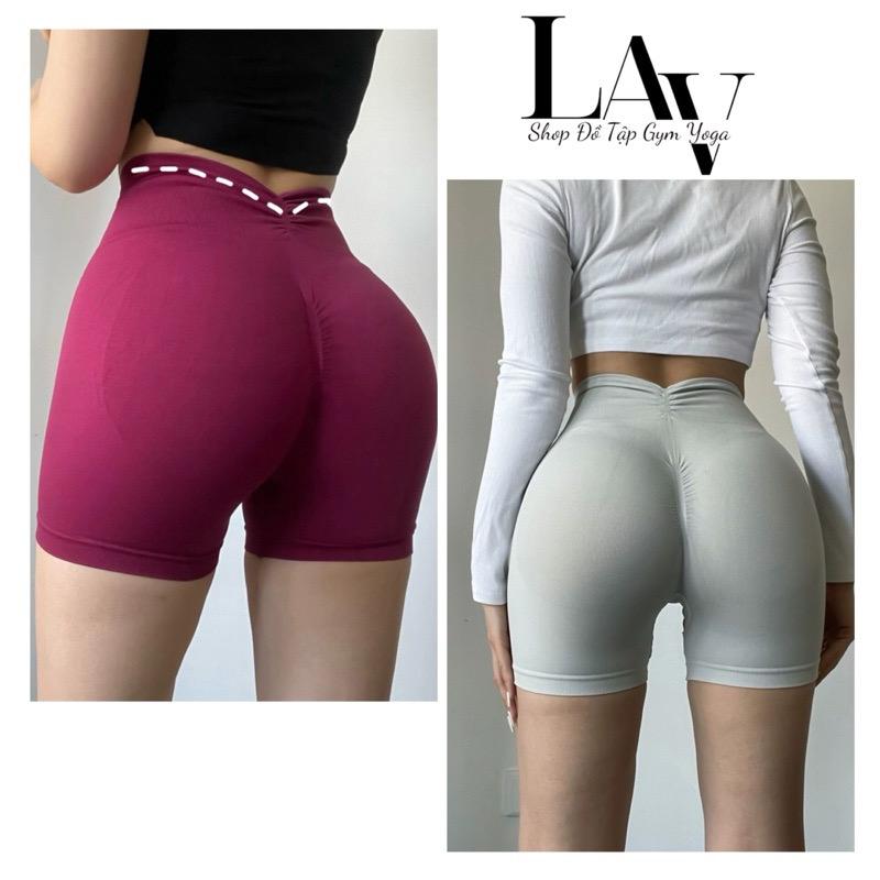 Quần legging đùi tập gym, yoga Mitao chun mông cạp cao lưng chéo thắt eo - LAV Activewear