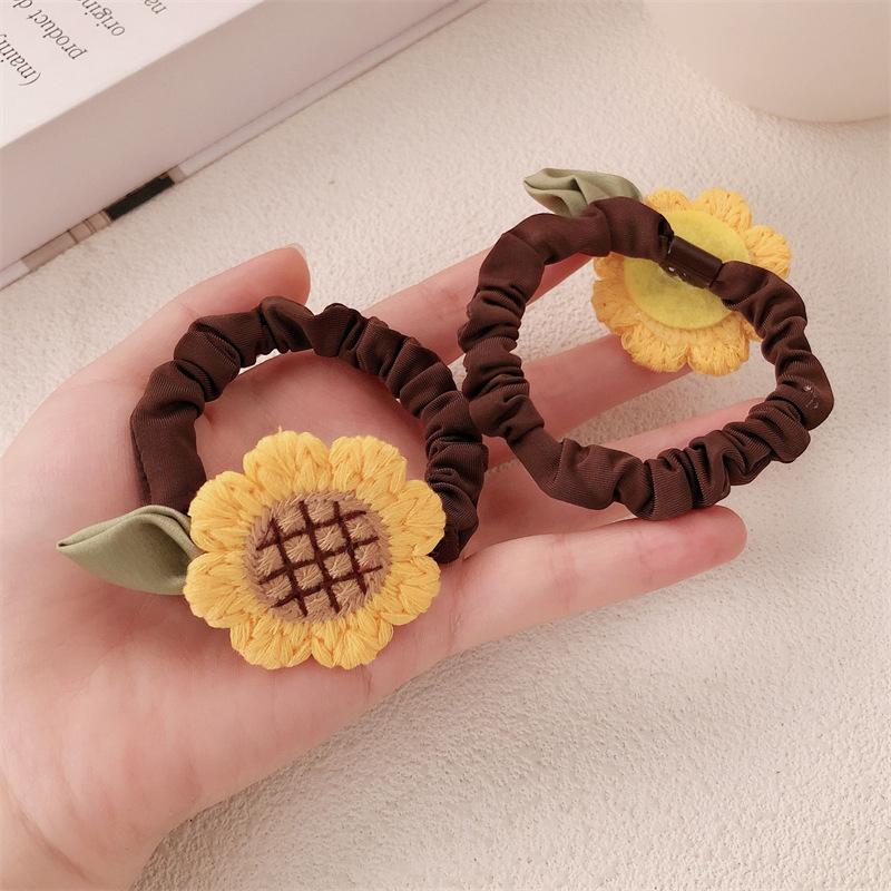 Product Introduction of Sunflower Hair Band Fresh Cute Hair Rope 4