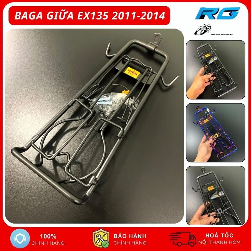 Baga Giữa Exciter 135 2011-2014, Ex 135 Kim Phụng Đặc Biệt Inox 10Li Sơn Tĩnh Điện Chắc Chắn Chịu Tải Trọng Cao vn bảo hành của nhà sản xuất 0