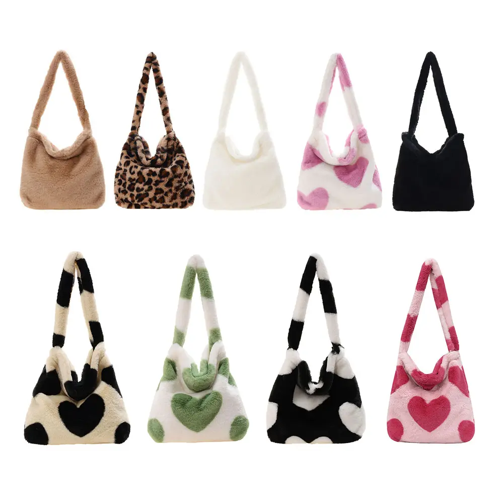 Beg Bahu Mewah, Fesyen Wanita, Rekaan Hati Kartun, Beg Ketiak Kasual, Beg Anduh Harian Bags Selempang