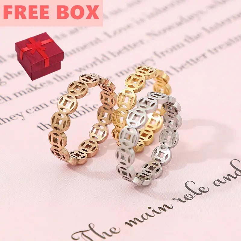 Ring Lucky Charm Ring For Unisex Stainless Charm Ring 1 Pc With Box