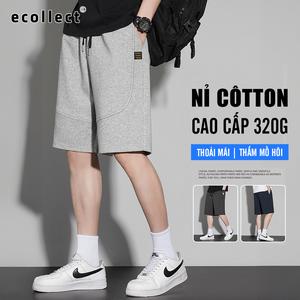 Quần Short Nam Nỉ Cotton 320g ECOLLECT – 4 Màu, Dáng Suông Thoải Mái, Phong Cách Mỹ, Thể Thao QS27