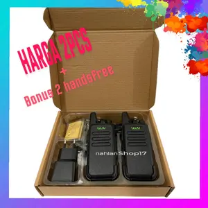 2PCS WALKIE TALKIE WLN HT KD-C1 HT UHF FREE HANDSFREE KDC1 / SEPASANG HT TWOWAY UHF RADIO LONG RANGE FULL VERSION ORI Hitam