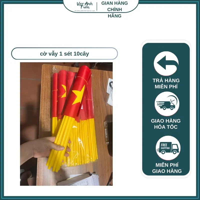 ￼[Hoả Tốc] Sỉ Lẻ Lá Cờ Tổ Quốc Cầm Tay Ngày Khai Giảng, Cờ Vẫy Cổ Vũ Bóng Đá, Để Bàn, Trang Trí, Chào Mừng