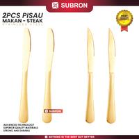 Gambar SUBRON Alat Makan 2PCS Pisau Makan Steak Table Knife Stainless Tebal Premium Gold Dapur - Pisau Makan dari SUBRON KITCHENWARE Kab. Bandung 5 Tokopedia