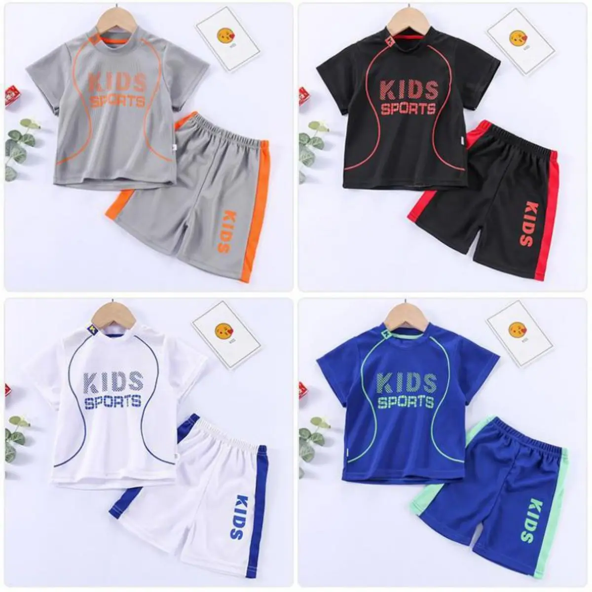 New high-quality boys' and girls' sportswear mesh breathable sportswear set