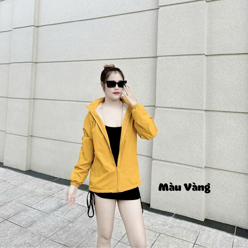 Áo khoác nữ lót lông cừu cao cấp có mũ to rộng Áo Khoác Hai Lớp 1