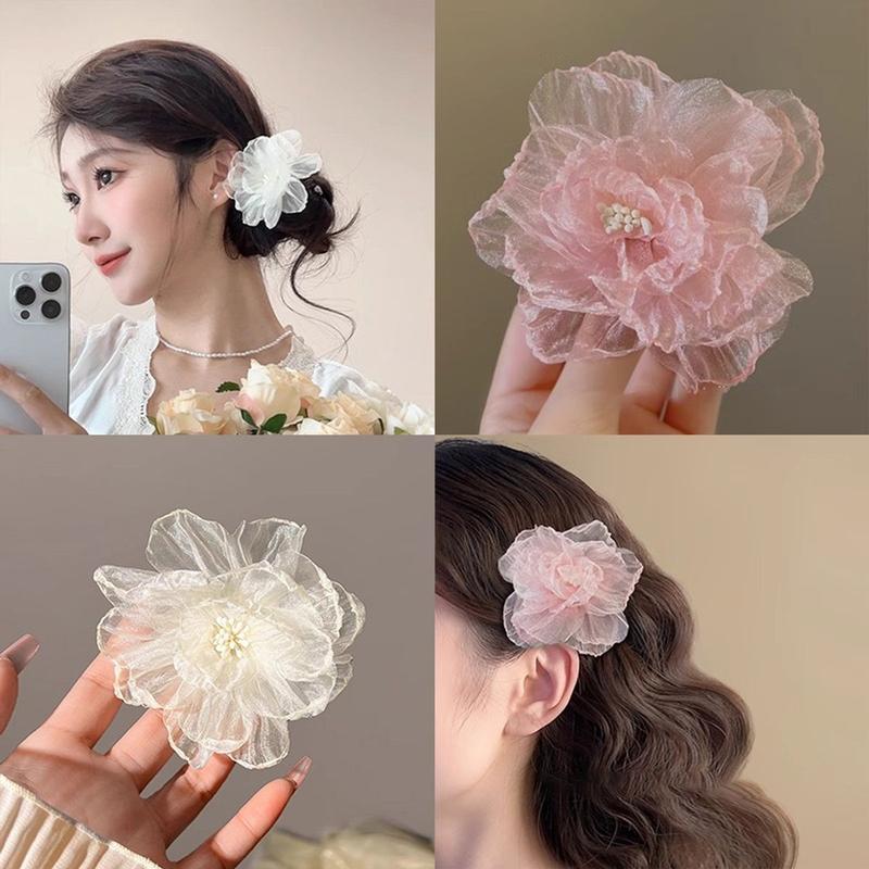 Hoa voan ánh kim cài áo cài tóc đính váy tiểu thư sang chảnh trong ngày cưới