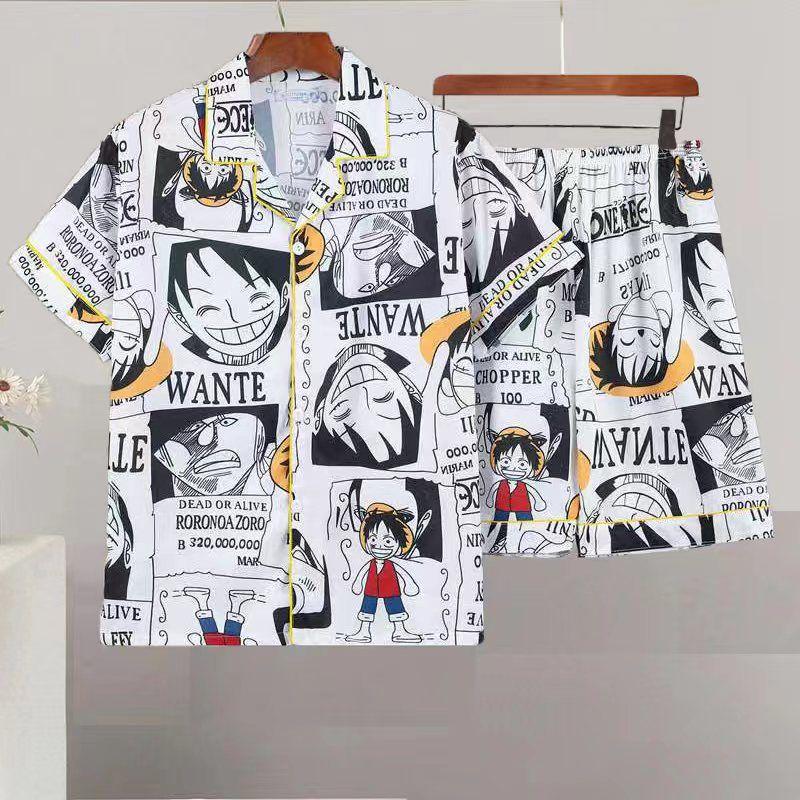 Product Introduction of Ice Silk Pajamas Men's New Ice Silk Short-Sleeved Shorts Men's Thin Loose plus Size Youth Homewear Suit 5
