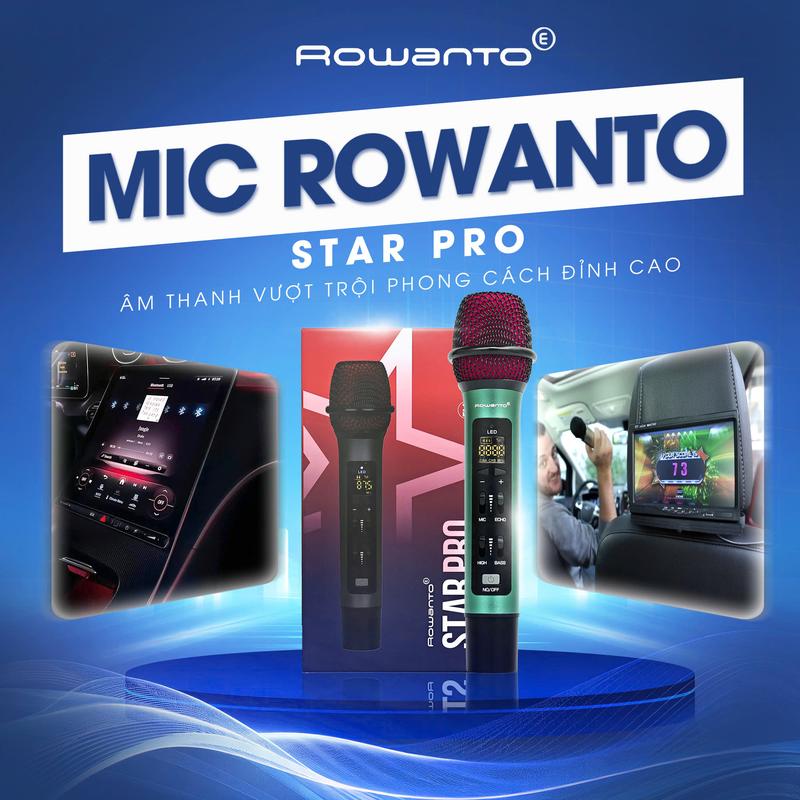 Mic Karaoke Trên Xe Hơi Rowanto Star Pro - Mic Hát Karaoke Không Dây Đa Năng - Công nghệ cải tiến ấm thanh đỉnh cao, chống hút, dung lượng pin lớn - [Bảo hành Chính hãng 12 tháng] 2