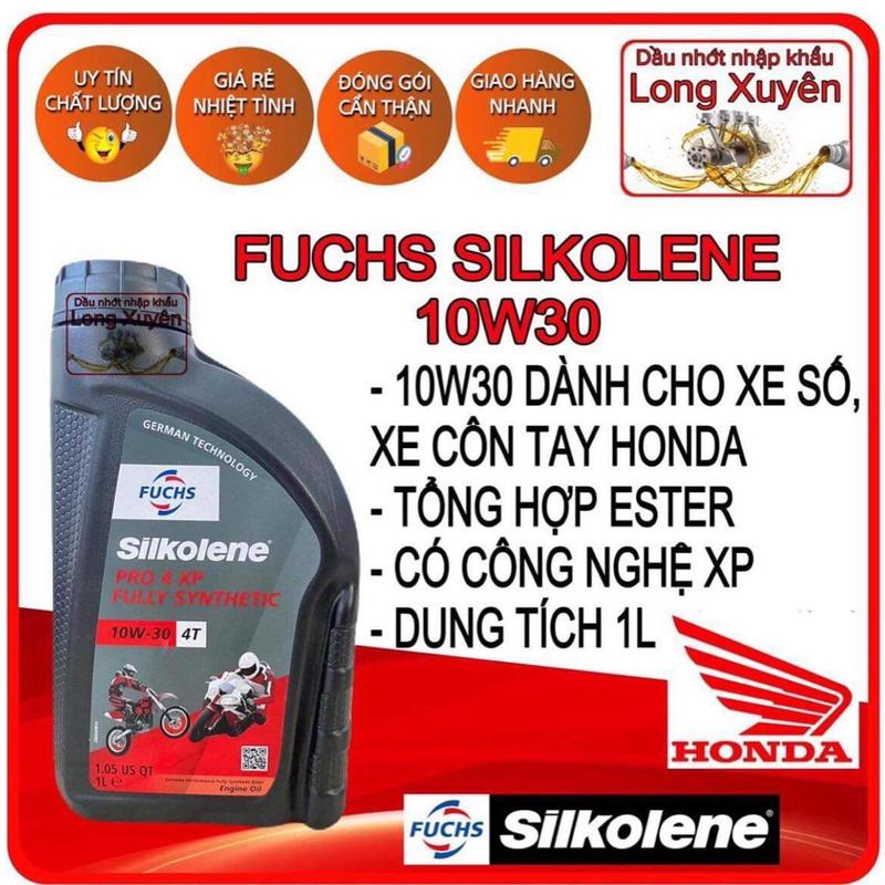  Dầu Nhớt Fuchs Silkolene Pro4 10w30 xe Honda 100% Tổng hợp Ester 