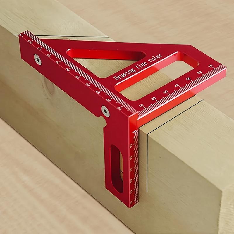 Thước Tam Giác Gấp Gọn Bằng Hợp Kim Nhôm, 1 Cái, 45 ° / 90 °, Thước Đo Góc…
