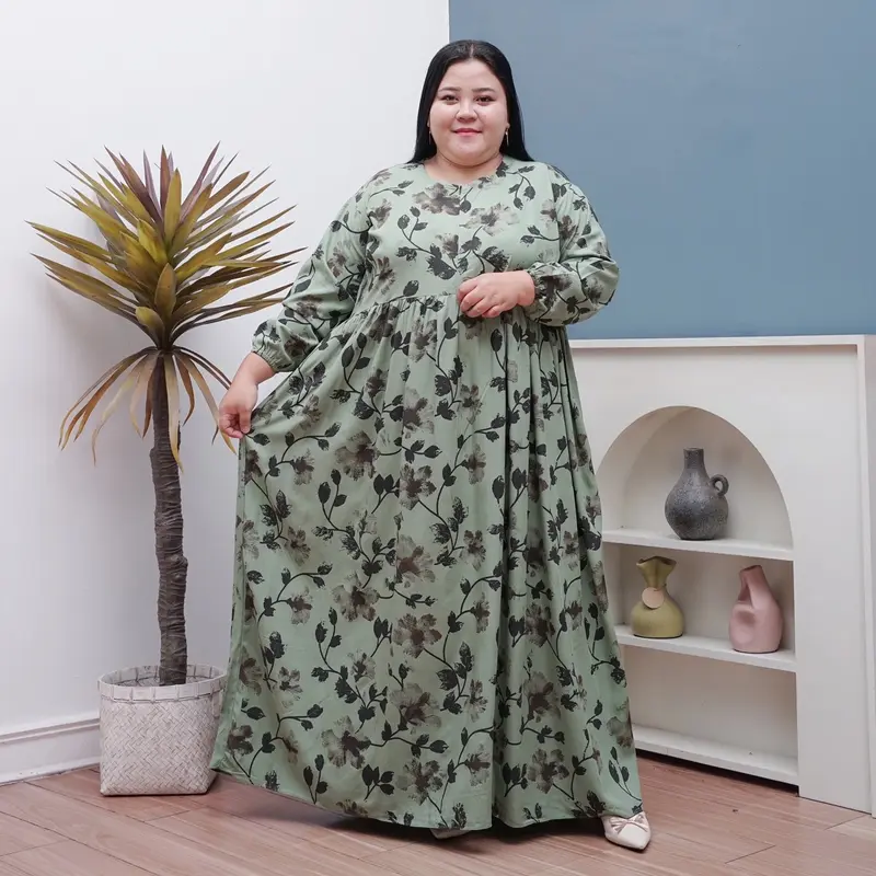 GAMIS LILY JUMBO LD 130 BAHAN RAYON PREMIUM BUSUI MUAT BB 100 kg ada saku 4