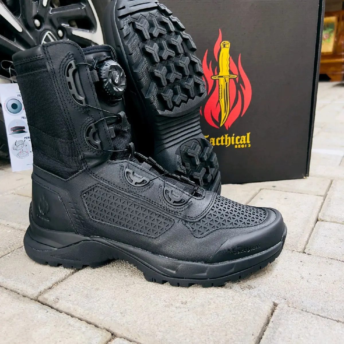 Sepatu PDL TNI Polri tali putar Libra Jaring Mk2 Tactical Hitam