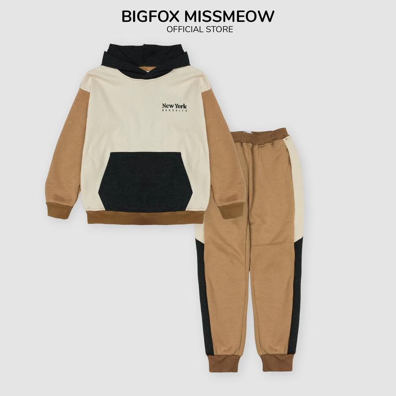 Bộ thu đông bé trai size đại BIGFOX MISS MEOW dài tay có mũ, vải nỉ bông ấm áp cho trẻ em cỡ 3,9,11 tuổi 20k 40kg 1992 9