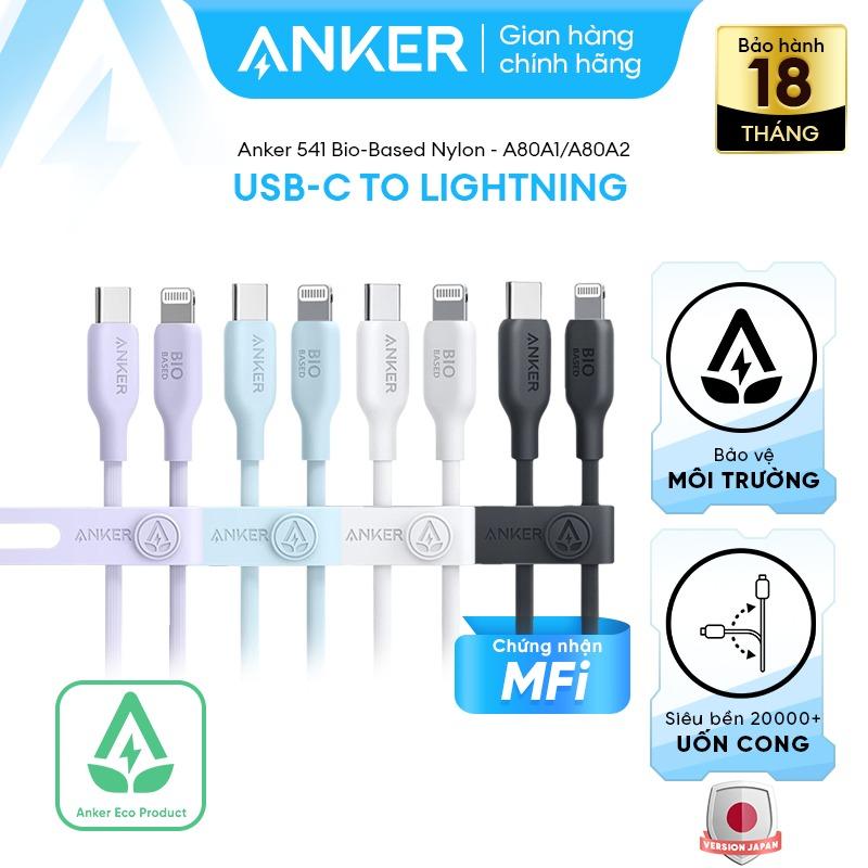 [Cáp CtoL MFi] Cáp Sạc Nhanh ANKER 541 BioBased USB-C to Lightning đạt MFi thích hợp iPhone 14 trở xuống - A80B1/A80B2