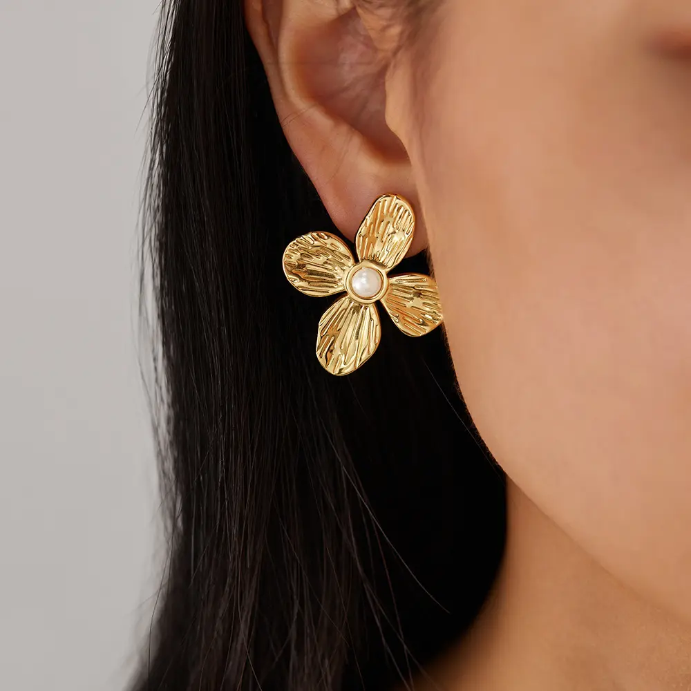 Titanium Steel Entry Lux Elegant Exquisite Petal Design Earrings-Basjoo Studio earring  unimaginable  joy chunky  earrings
