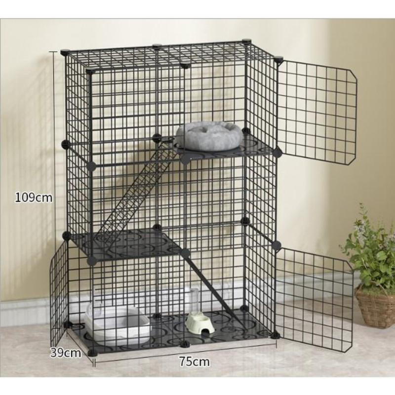 Chuồng mèo 3 tầng 2 tầng 3 tầng  giá cho mèo lắp ghép đa năng đơn giản với lưới sắt sơn tĩnh điện