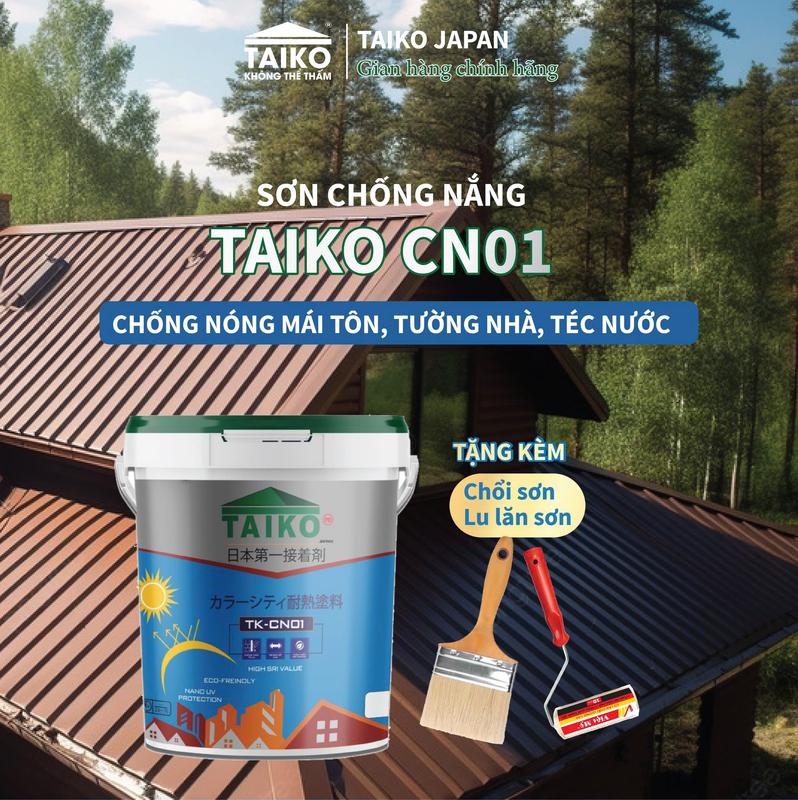 [18Kg] Sơn Chống Nóng TAIKO CN01 – Giảm Nhiệt Mái Tôn, Tường Nhà, Fibro, Téc Nước Hiệu Quả