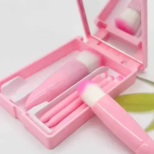 Brush Make Up Set 5in1 Kaca Brush Travel Portable