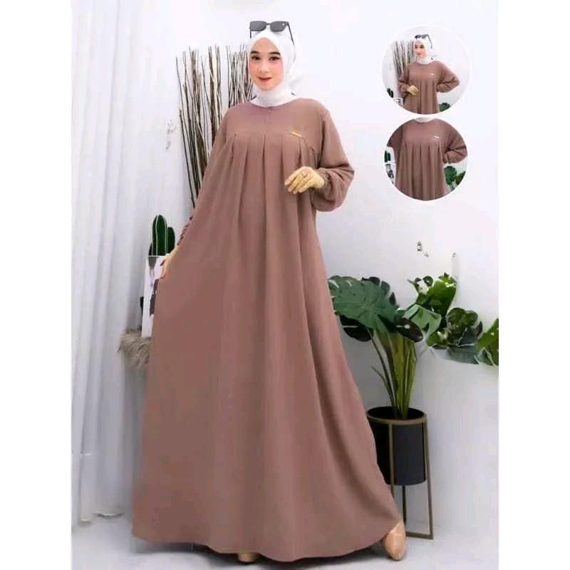 Gamis Aufa Airflow dress Aufa Busui Jumbo Termurah gamis polos LD125cm Lebaran 5